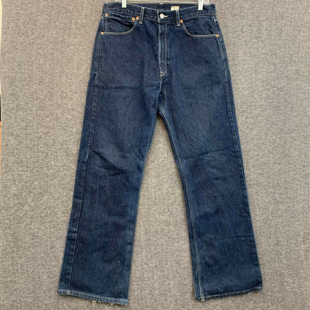 VTG 90s Levi's 557 Men's 34x32 Relaxed Bootfit Western Straight Dark Wash Blue